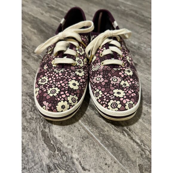 kate spade Shoes - Kate Spade x Keds Purple Floral Print Canvas Sneakers Shoes Womens Size 8